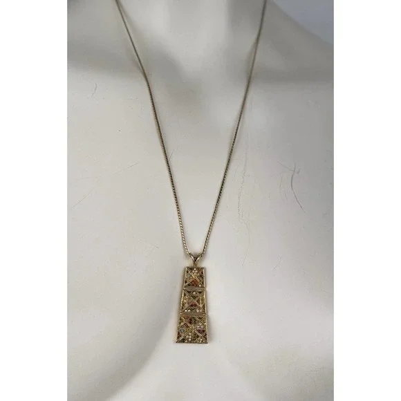 Vintage D'Orlan "Buried Treasure" 24" Gold-Plated Necklace — Canadian Designer, - Picture 7 of 7